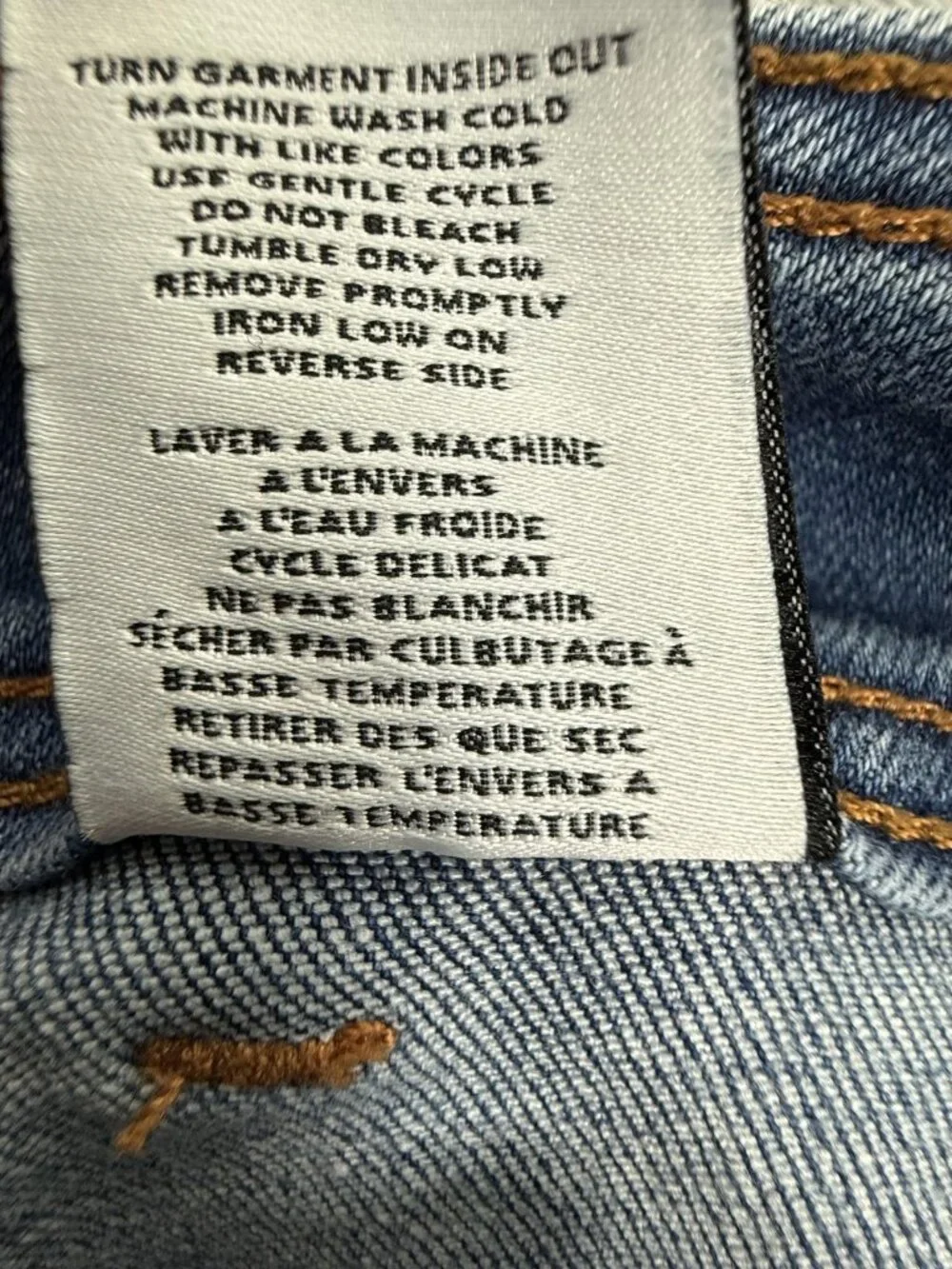 OAT New York Wide Leg High Rise Jeans Womens 10 Blue Boho Raw Hem Stretch Denim - Picture 9 of 9